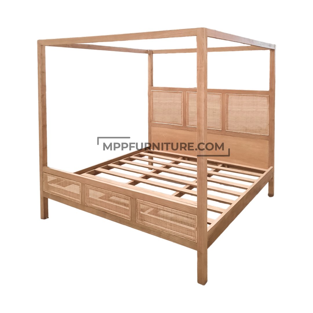 Norah solid wood canopy bed frame for bedroom collections